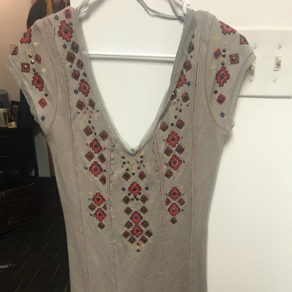 Free People unique dress with sequins and mirrors